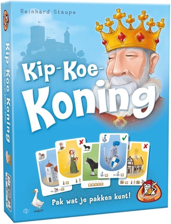 White Goblin Games - Kip-Koe-Koning - Kaartspel - 2 tot 4 spelers - Snel en grappig familiespel - jaar