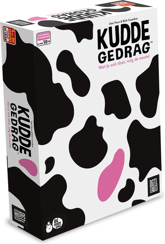 Megableu Kuddegedrag - Jeu d'ambiance pour grands groupes - Jeu de société familial amusant dès 10 ans - 4 à 20 joueurs - Pensez comme le troupeau ou récupérez la Vache Rose