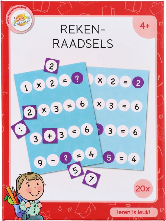 Reken raadsels- Rekenen - Leren rekenen - Oefenen - Spelletjes - Spelend leren- Educatief spelletje - Leren is leuk - Jongens - Meisjes - Feestje - Cadeautje - 4+ jaar -sinterklaas - schoencadeau