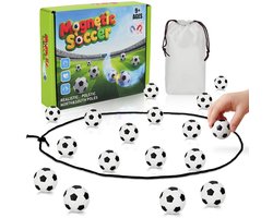 COOAU - Voetbal magnetisch spel - Met touw en 20 voetbalvormige stenen - Leuk puzzelstrategiespel - Voor familie spelletjesavond, feestjes, reizen en kamperen