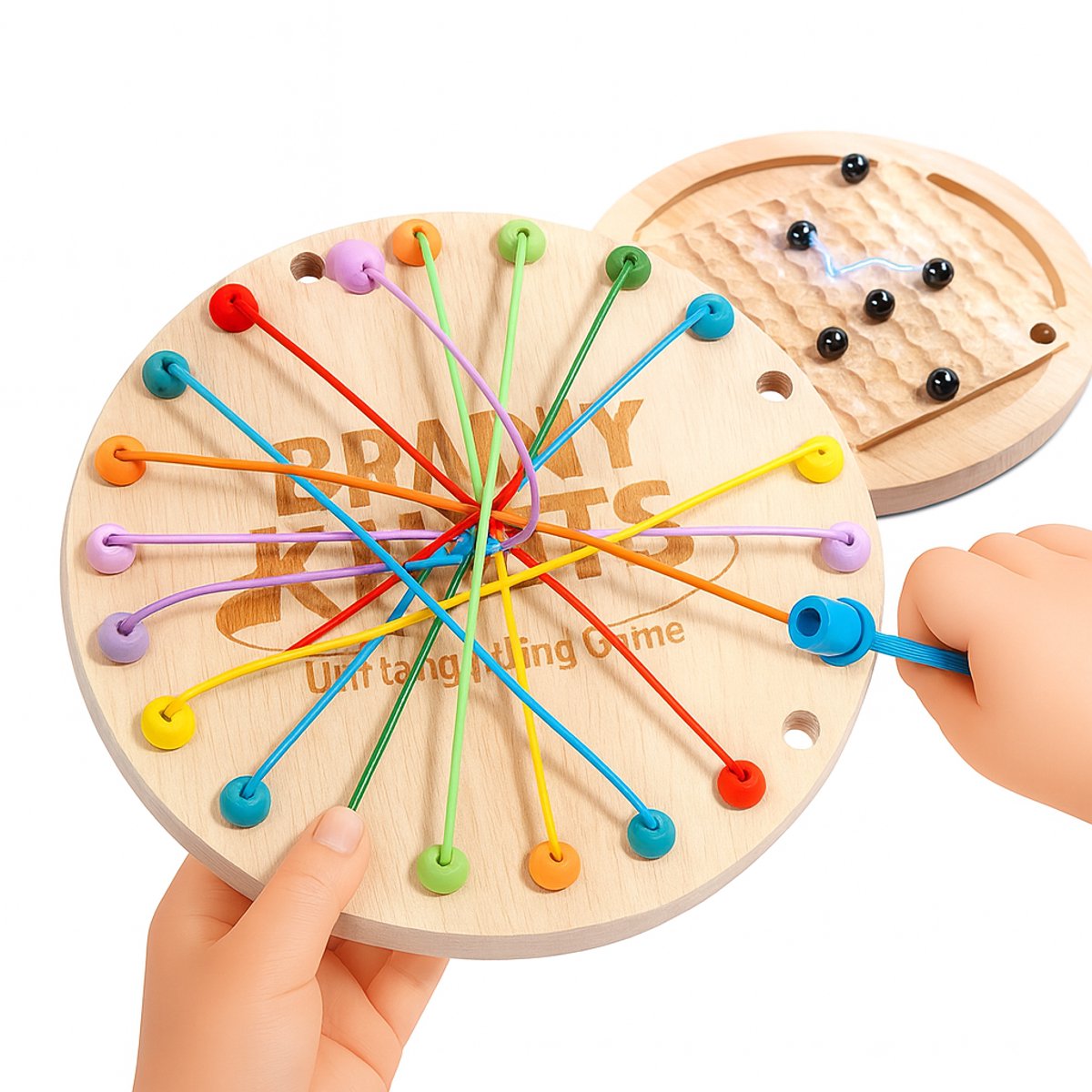 Bextunio Brainy Knots + Magnetisch Schaakspel – 2-in-1 Reis-Puzzelspel, jr