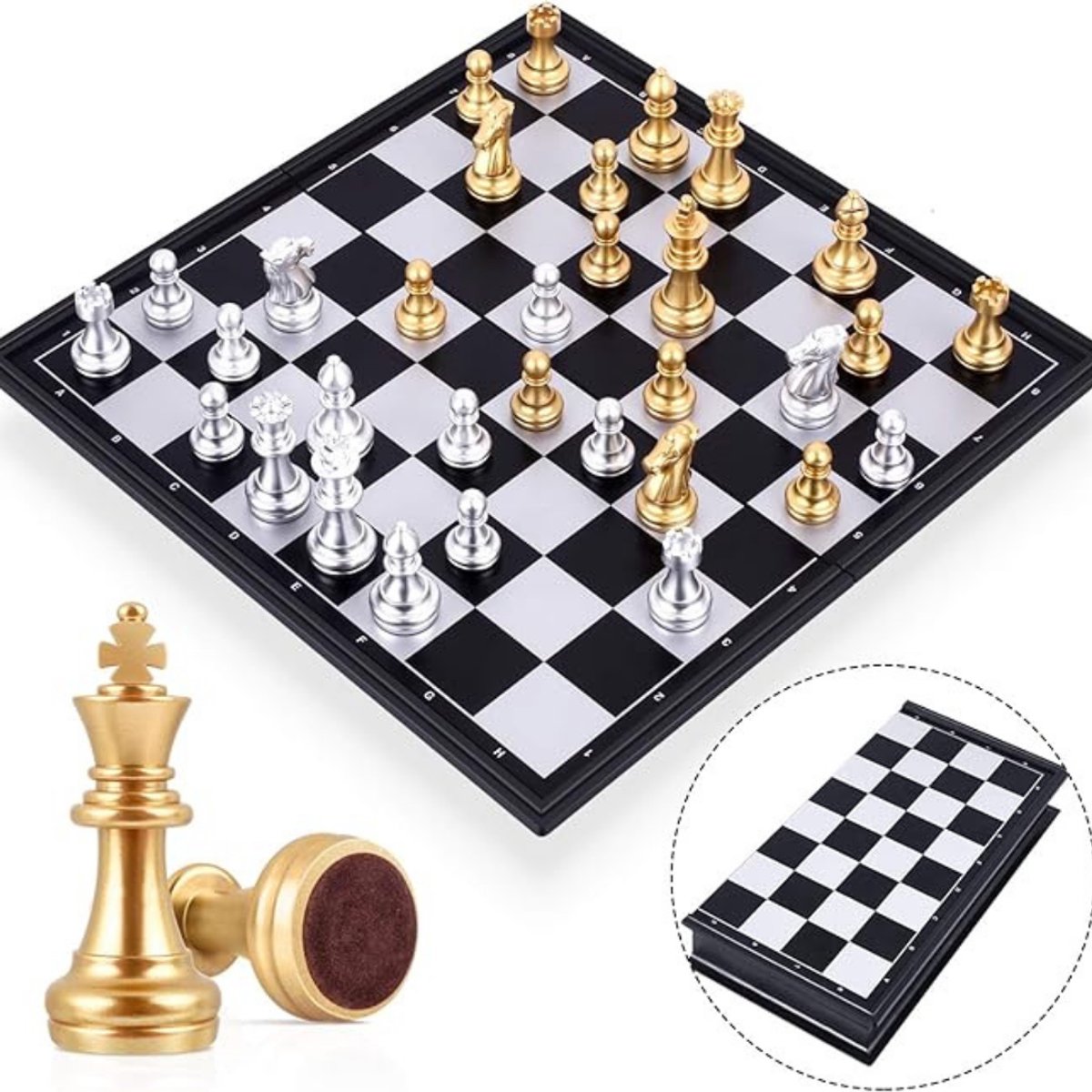 D'échecs magnétique Zylo® Jeu - 25x25x2cm - Noir - Échiquier magnétique