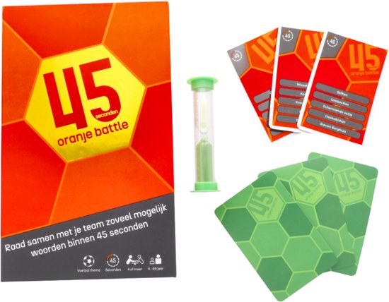 Oranje battle - 45 seconds gezelschapsspel - Voetbal thema - 100+ speelkaarten - Uitbreiding voor 30 seconds bordspel