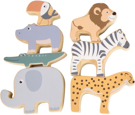 Small Foot - Houten Safaridieren Balansspel, 7dlg.