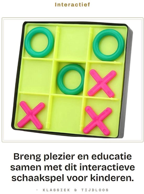 Bordspel OX Schaakinteractie - Interactief Spel - Kinderen - Vrije Tijd - Speelgoed - Hoogwaardig Plastic 10x10cm - Schaakspel