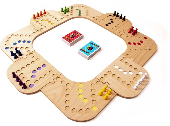 Keezbord Coffret Complet en Bois – Jeu de Keez – 2 à 8 Joueurs – Jeu de Société en Bois