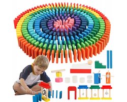 Gekleurde Domino Set - Bouwstenen - 10 Kleuren - Domino Stenen - Veilig - Opbergtas - Educatief Speelgoed - Voor Kinderen & Families - Cadeau