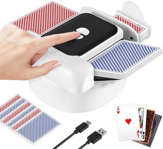 Seth Select Automatische Kaartenschudmachine – USB Oplaadbaar Kaartspellen – Elektrische Kaartenschudder voor UNO, Poker, Bridge en Speelkaarten – Compact en Geluidsarm