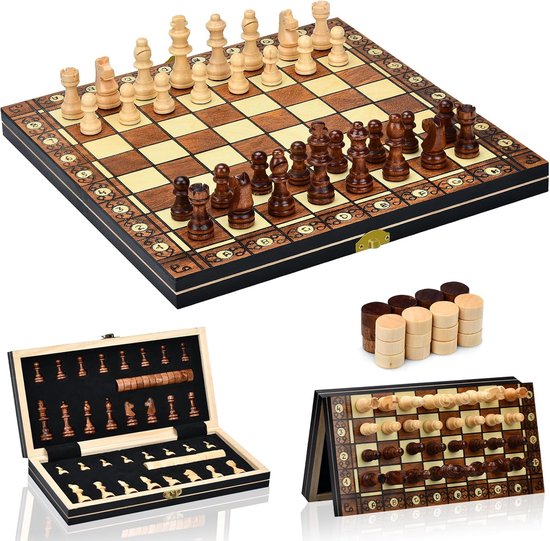 Solacis Magnetisch schaakspel - Magnetisch schaakbord - Reis schaakspel - Schaken - Schaakspel - Must have!
