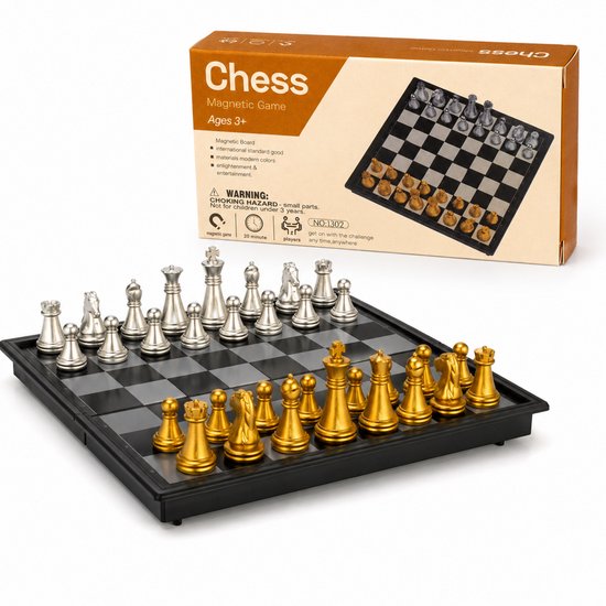GAGATO Échiquier – Jeu d'échecs avec pièces – Échiquier magnétique – Jeu d'échecs de poche – Échecs