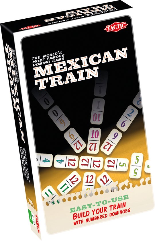 Tactic Mexican Train – Bordspel – Compacte Editie – Klassiek Dominospel – Jaar – 2 of Meer Spelers