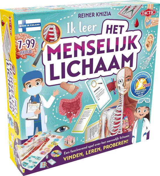 Tactic Ik Leer: Het Menselijk Lichaam – Bordspel – Educatief - Ontdek het Menselijk Lichaam en Leer over Anatomie – 2 tot 5 Spelers – Jaar