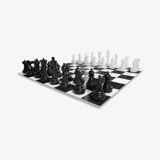 Ubergames - XXXL Giga Schaakset - Tot 64 cm Hoog - Met Nylon Mat - 262x262cm - UV Beschermd
