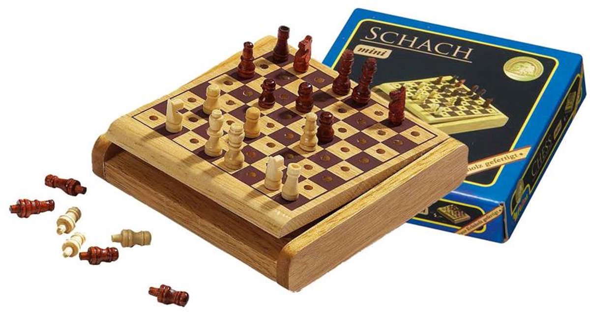 Philos Jeu d'échecs de voyage à fiches Mini - Case 12 mm, Hauteur du roi 23 mm