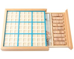 NordHaus Houten Sudoku Bordspel - Sudoku Puzzelspel - Breinbreker Spel - Met Lade en 81 Tegels - 22,5 cm