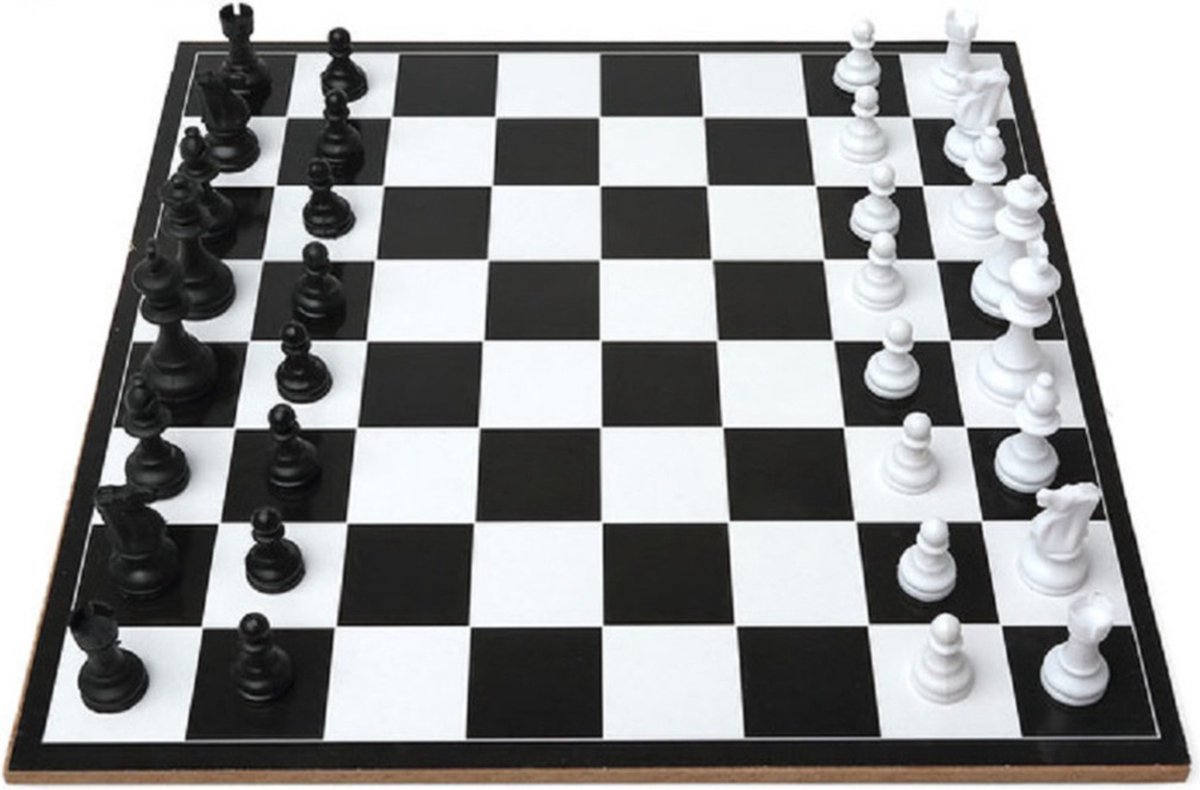 Jeux de voyage / jeux de société coffret 2-en-1 échecs et petits chevaux 35 x 30 cm