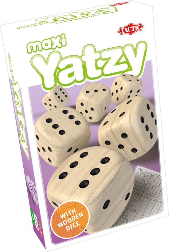 Tactic Maxi Yatzy – Bordspel – Compacte Editie – Yatzy met 6 Dobbelstenen – Jaar – 2 of Meer Spelers
