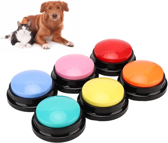 Boutons Parlants pour Animaux de Compagnie, 6 Couleurs, Enregistrement et Lecture de 30 Secondes, Communication et Jeux pour Chiens et Chats