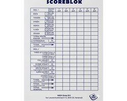 Sigel scoreblok Yahtzee 250 vellen - 5x - Dobbelspellen - Familiespelletjes - Yahtzee score notitieblok
