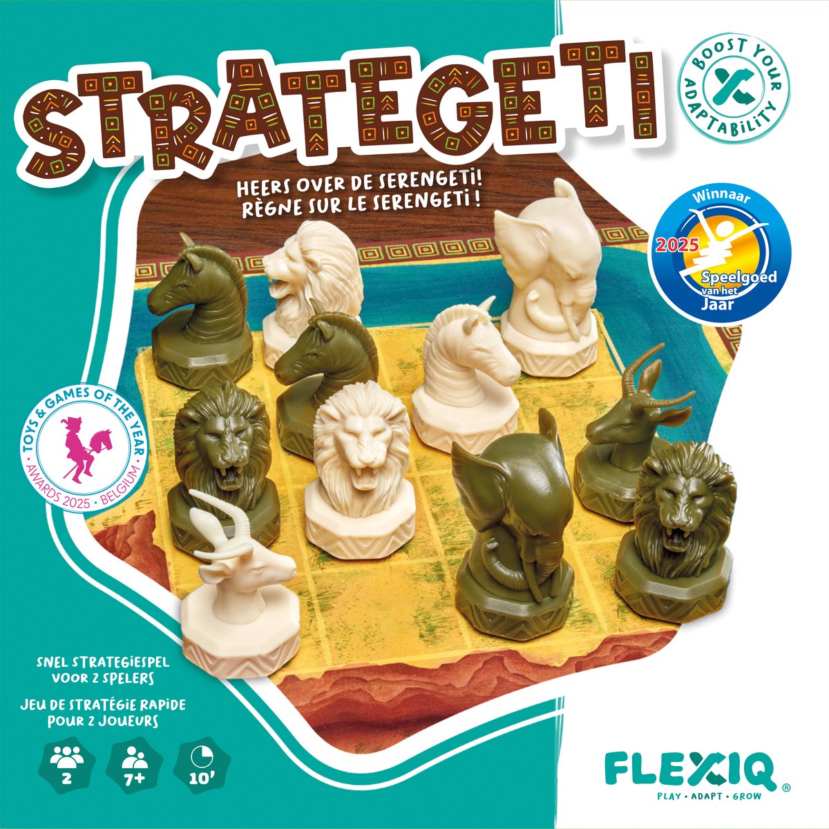FlexIQ jeu de société stratégique d'animaux Strategeti 2 joueurs dès 7 ans
