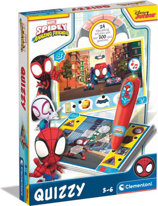 Clementoni - Spidey Quizzy - Educatief Spel - Met Interactieve Pen - Het Leerzame Schoencadeautje - 200+ Educatieve Quizzen - 3-6 jaar