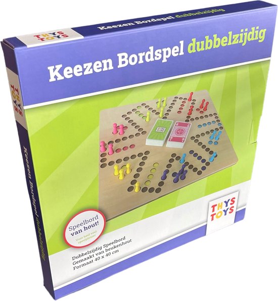 Keezen Jeu de plateau en bois 2 à 6 joueurs + piste de dés offerte - pack promo