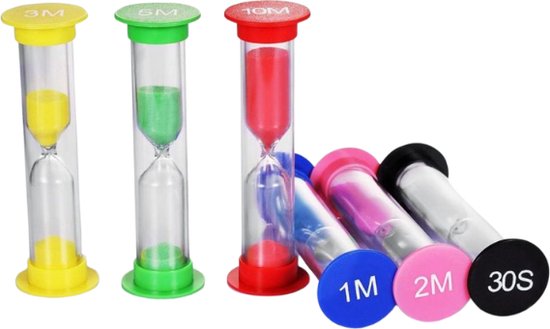 Set premium de 6 sabliers de 30 secondes, 1, 2, 3, 5 et 10 minutes pour jeux, yoga, douche & brossage des dents
