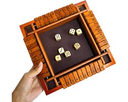 Shut The Box - 4 Spelers - Educatief Rekenspel - Groot - Inclusief Dobbelstenen - Reken Spelletjes - Bordspel - Dobbelspel - Gezelschapsspel