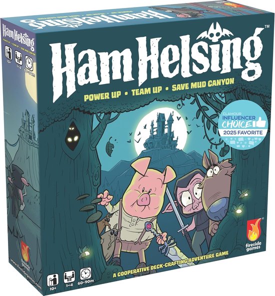 Fireside Games - Ham Helsing - Aventure Coopérative de Deck-Crafting avec Améliorations Transparentes, Méchants, Lieux et - ShopVlot