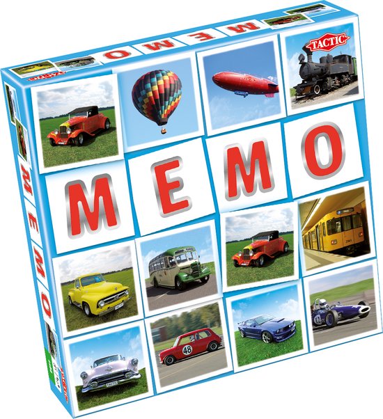 Tactic Memo Voertuigen - Memospel - Zoek de Juiste Paren - Auto's, Vliegtuigen, Treinen en Werkvoertuigen - Gezelschapsspel voor Kinderen en Families - 2 tot 6 Spelers - Jaar