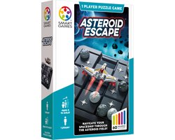 SmartGames Asteroid Escape - Compact Schuifpuzzel Denkspel - 60 Educatieve Ruimtevaart Uitdagingen - Reisspel & Solospel - Vanaf 8 Jaar