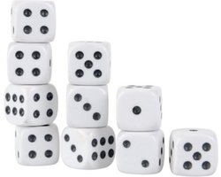 10 witte dobbelstenen Set - Do-bbelsteen - Dobbelen - Dobbelstenenset Wit - Yahtzee - Bordspel - Gezelschapsspel - Spellen