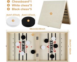 Tafelhockey-speelgoed, hockey-bordspel, tafelhockey, bordspel hockey, katapult, bordspel, puck spel, draagbare schaakbordset voor twee spelers, feestspelletjes, ouder-kind-interactie