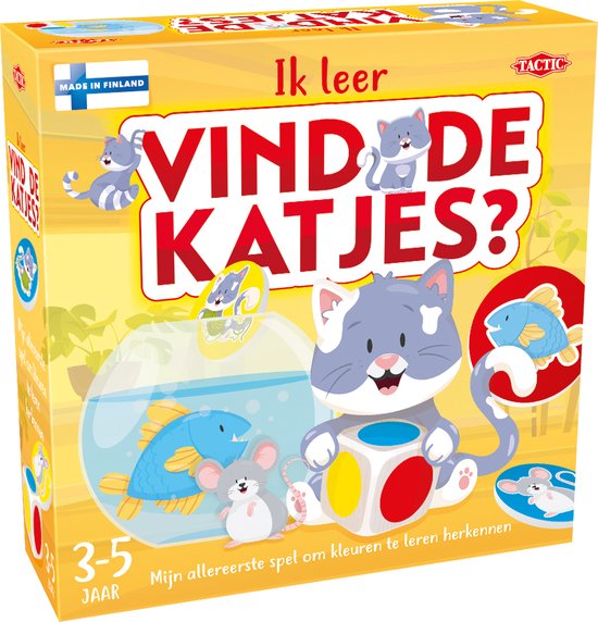 Tactic Ik Leer: Vind de Katjes – Bordspel – Educatief – Zoek en Vind Spel met Katjes – 2 tot 4 Spelers – Jaar