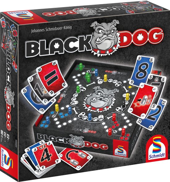 Schmidt® - Bordspel Black DOG® - Familiespel - Strategisch teamspel met draaiend speelbord - 2-4 spelers jaar