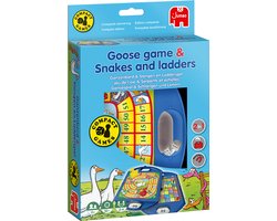 Jumbo - Ganzenbord & Slangen en Ladders - Bordspel - Reiseditie - Compact - vanaf 4 jaar