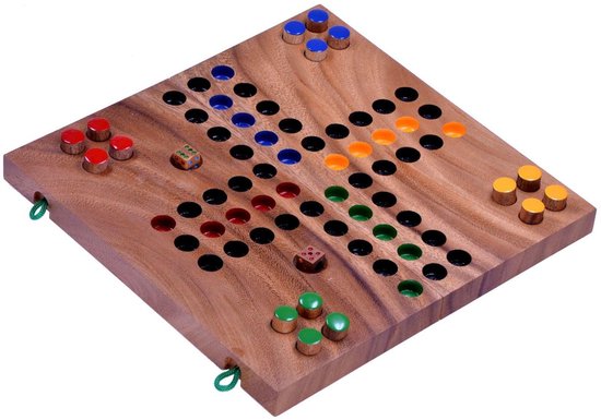 Ludo – Mens erger je Niet – Handgemaakt Houten Bordspel Spelers | Klassiek Gezelschapsspel | Cadeau voor het Gezin | Uit de Oude Doos