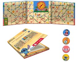 Disney Lilo & Stitch opvouwbaar magnetisch bordspel – Snakes and Ladders – 17,5 × 17,5 × 20 cm