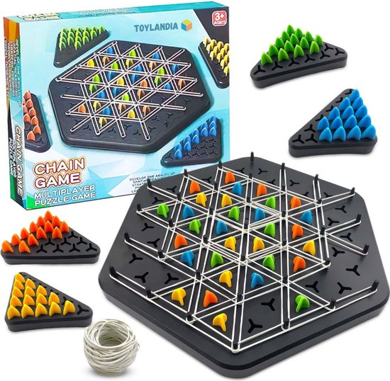 TOYLANDIA Triangle Chain Game - Jeu Montessori - TikTok - Motricité Fine - Jeu Éducatif - Jeu d'Échecs