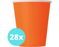 Bekers Karton Oranje - 28 stuks - Kartonnen Bekers 250ml - Wegwerp bekers - Bekers Karton Verjaardag Kinderen - Kinder Feestje Kind - Limonadebekers - Koffie / Siroop - Bekers Papier - 28 Stuks van 250 ml Oranje