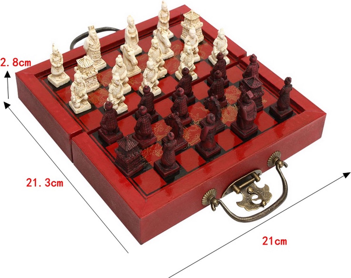 Échiquier et jeu d'échecs en bois de luxe pour adultes - Pièces de style chinois