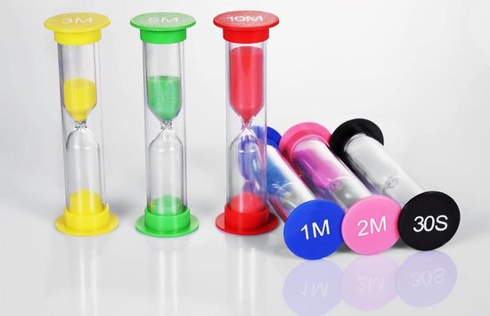 Set premium de 6 sabliers de 30 secondes, 1, 2, 3, 5 et 10 minutes pour jeux, yoga, douche & brossage des dents