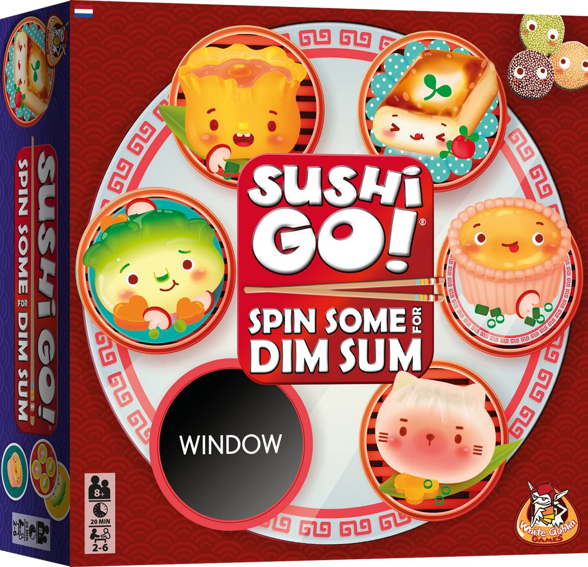 White Goblin Games - Sushi Go! Spin Some for Dim Sum - Jeu de société familial - 2 à 6 joueurs - 20 minutes - Dès 8 ans - Avec squishy