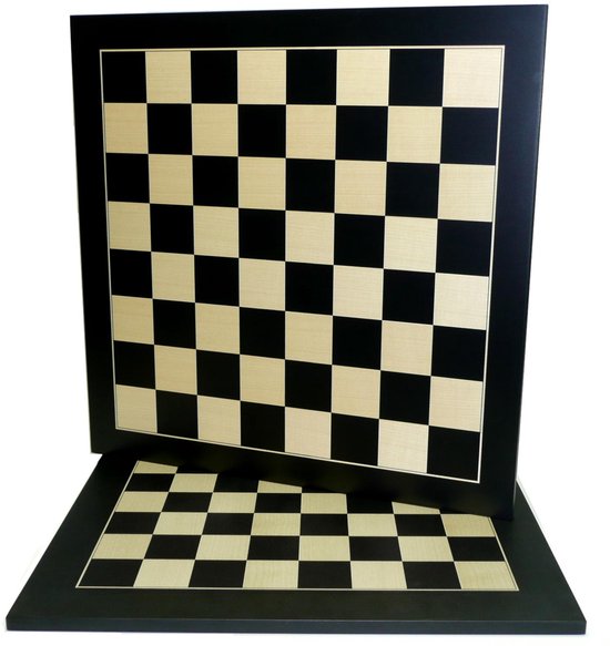 HOT Games Schaakbord Zwart/Ahorn Ingelegd 45 mm 45 cm.