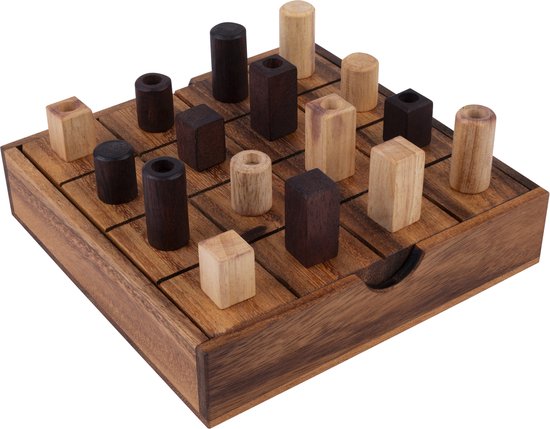 Alinia – Houten Strategiespel – 4-op-een-rij Denkspel – Logisch Bordspel – Tactisch Spel voor 2 Spelers – Engelhart