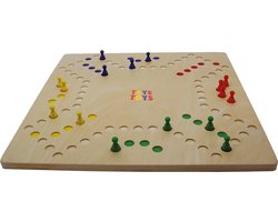 ThysToys keezenspel - Keezen de luxe - 2 tot 6 personen - dubbelzijdig houten speelbord