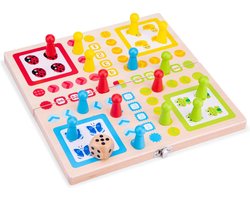 New Classic Toys® Houten Bordspel Ludo - Klassiek Spel - Bordspel voor Kinderen - Opvouwbaar Spelbord