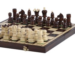 Pearl Schaakset met Schaakbord en Schaakstukken - 42x42 en 9cm koning - Compleet Schaakspel - Schaken voor Volwassenen