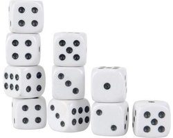 Witte Dobbelstenen Set - 10 Stuks | Dobbelsteen | Dobbelen | Dobbelstenenset Wit | Yahtzee | Bordspel | Gezelschapsspel | Spelletje | Spelletjes