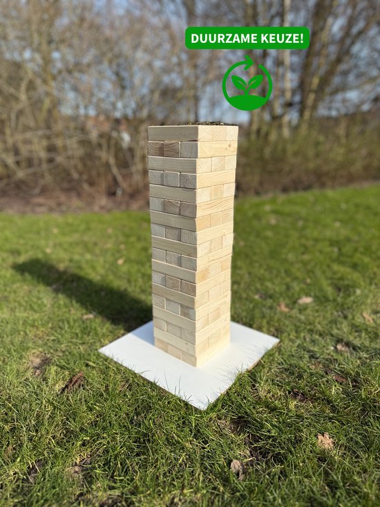 Jenga - 54 blokken - XXL Jenga - Vallende toren - Mega Jenga - Jenga groot - outdoor spellen - België geproduceerd - familie spel